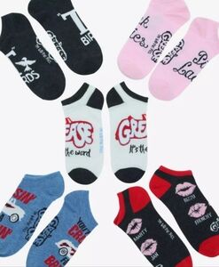 GREASE IS THE WORD! 5 PAIR NO SHOW WOMEN'S SOCKS SET